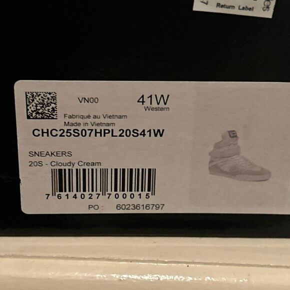 Chloe Women’s Size 41 Kick Leather & Mesh High Top Sneaker Cloudy Cream NEW - Picture 15 of 16